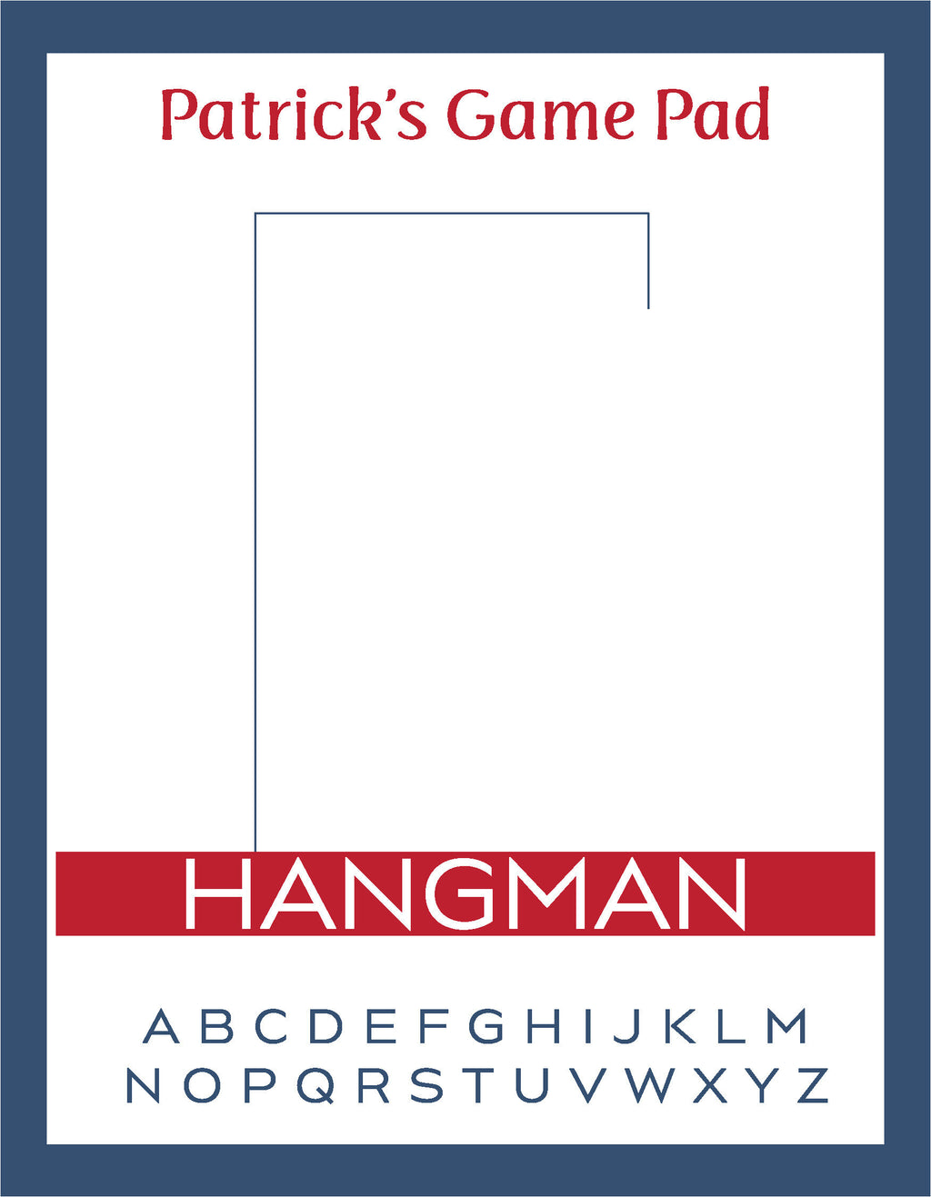 Bold Color Game Pad - Hangman