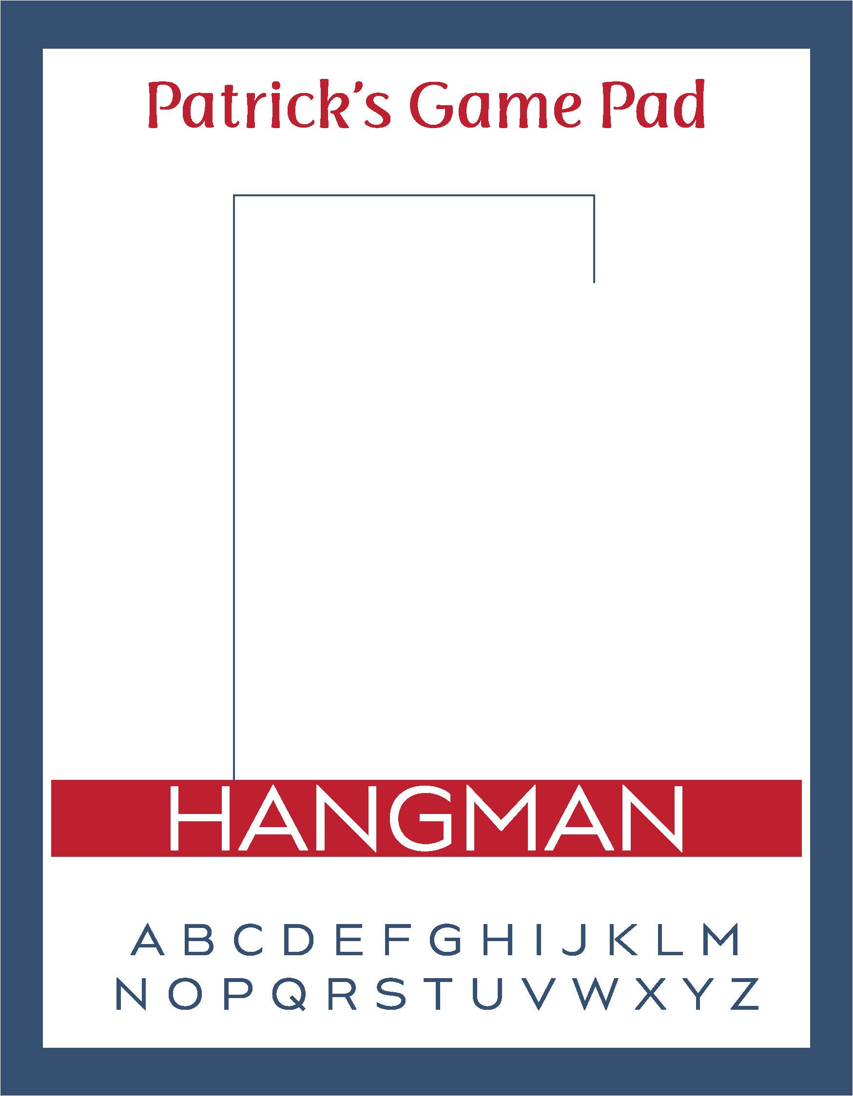 Bold Color Game Pad - Hangman