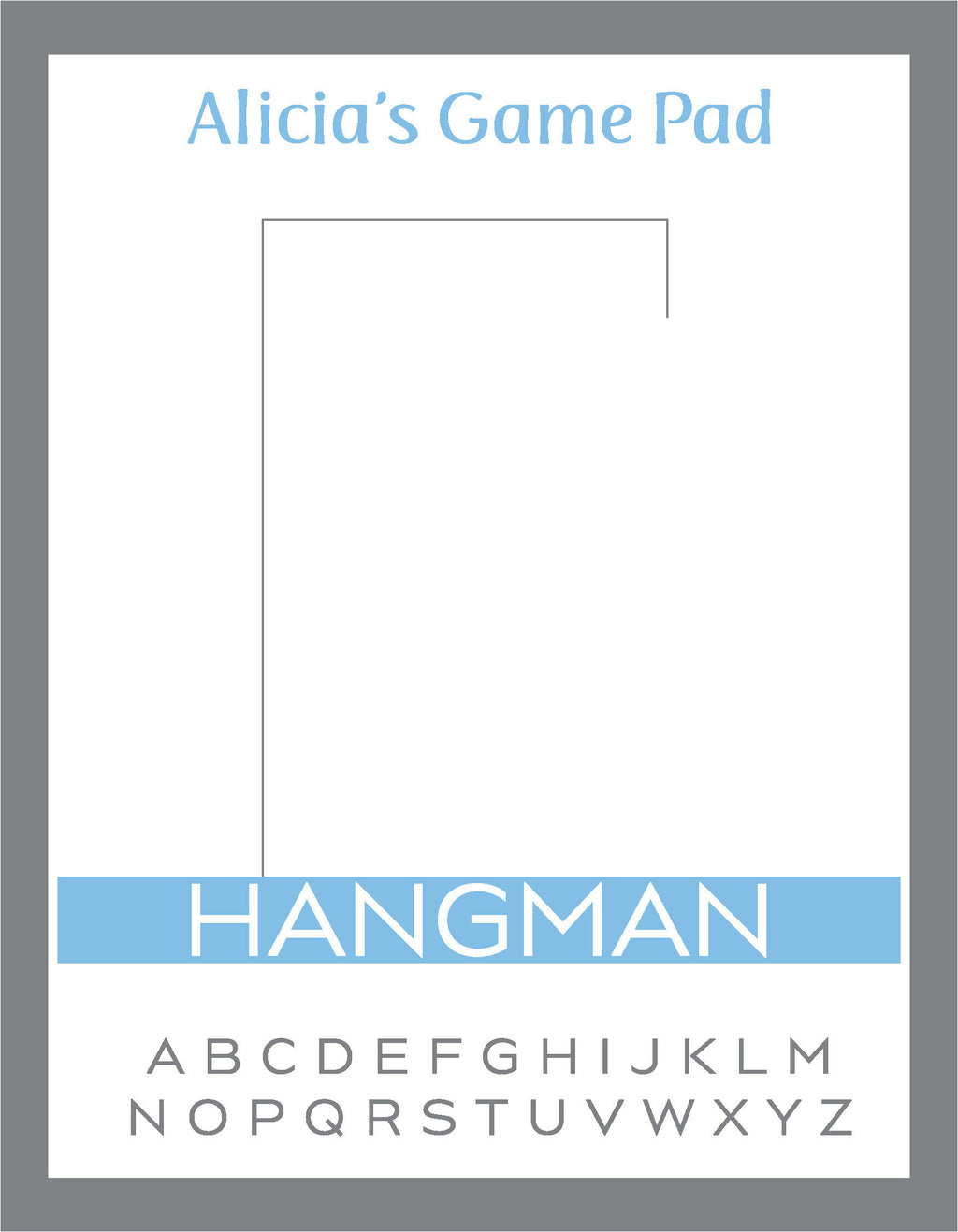 Bold Color Game Pad - Hangman