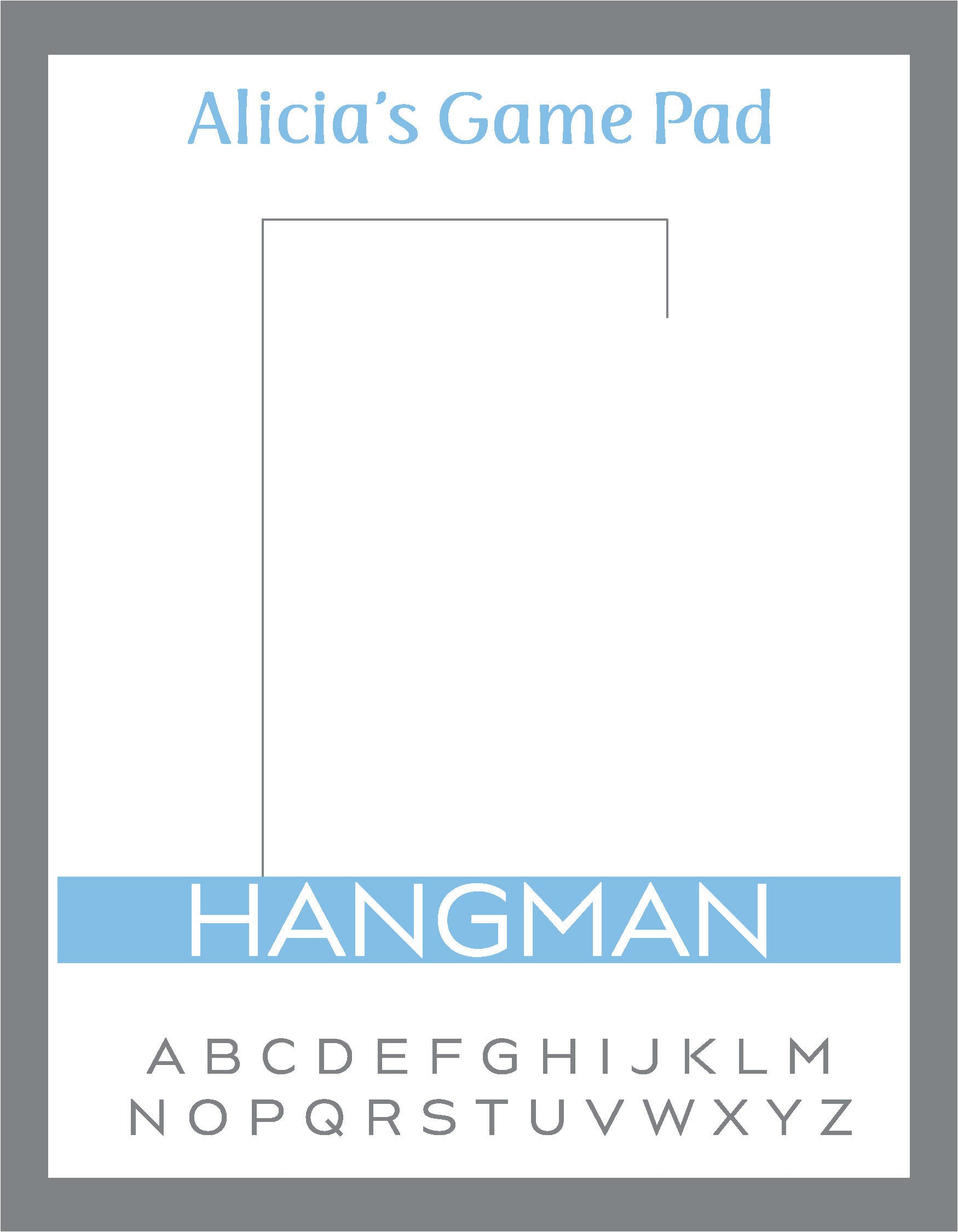 Bold Color Game Pad - Hangman