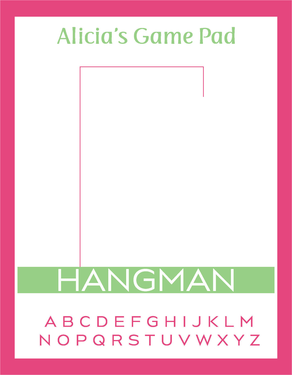 Bold Color Game Pad - Hangman