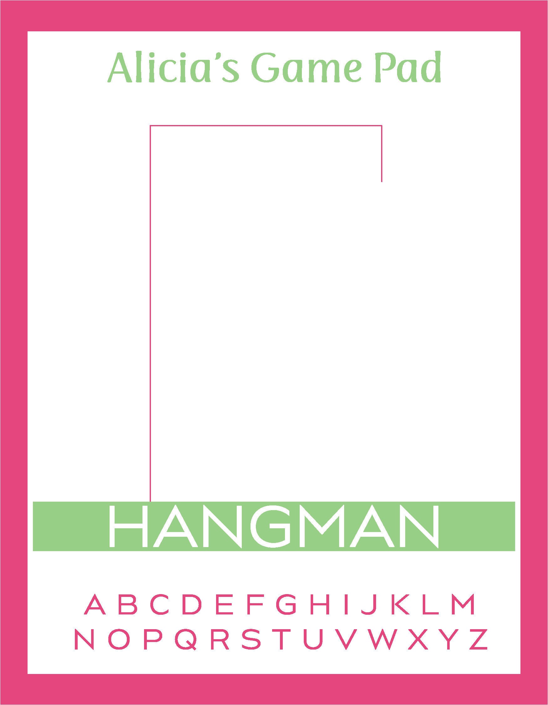 Bold Color Game Pad - Hangman