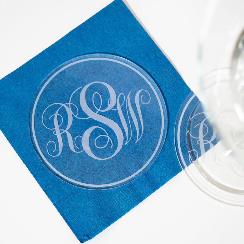 Hampton Monogram Acrylic Coasters Set of Four