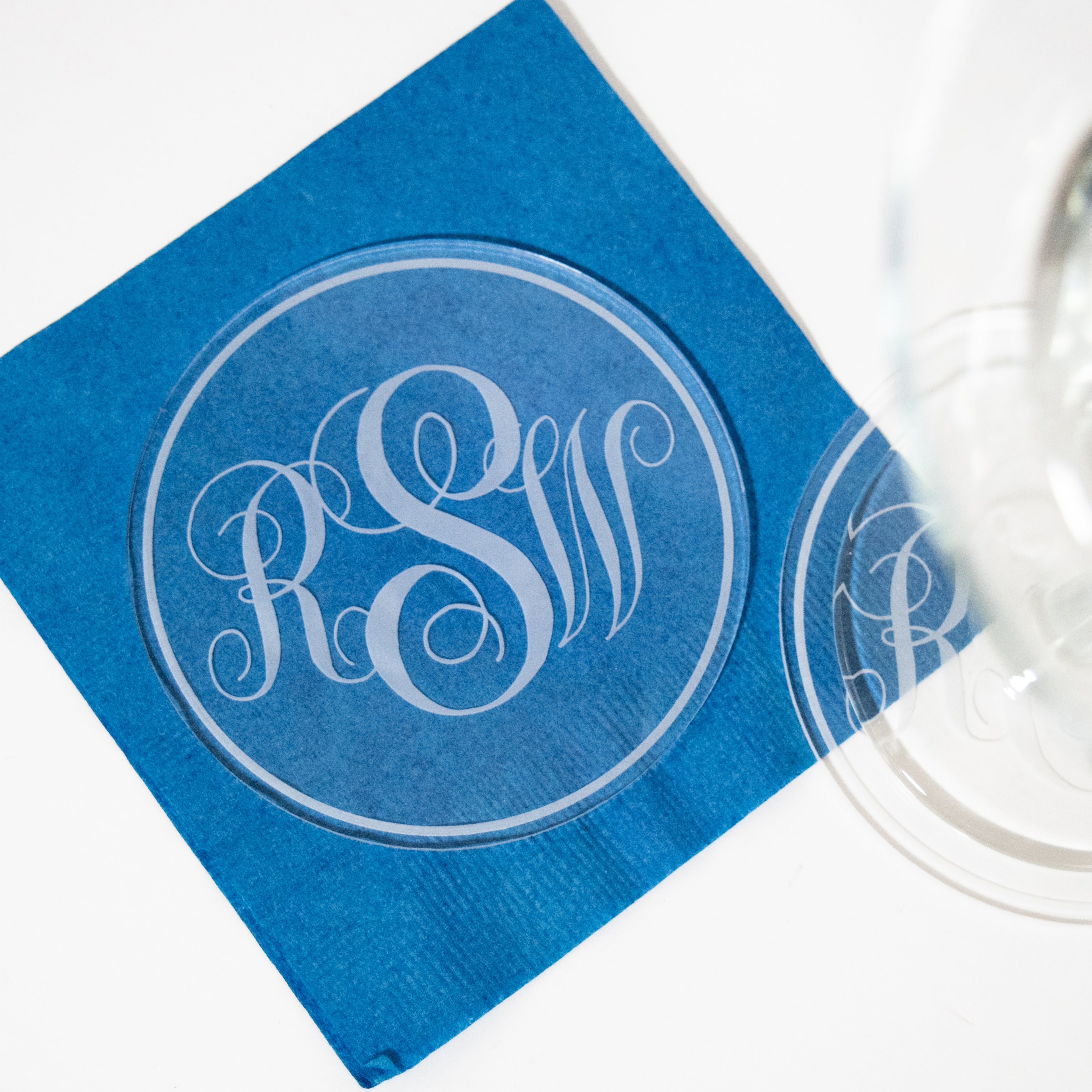 Hampton Monogram Acrylic Coasters Set of Four