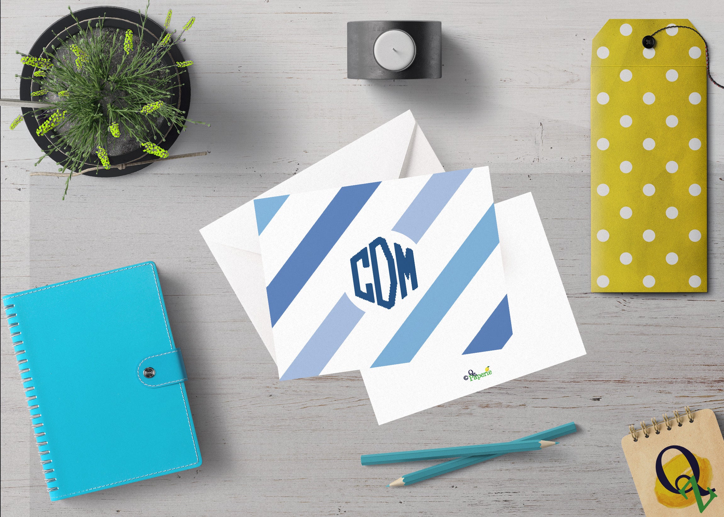 Bold Stripes A2 Folded Note