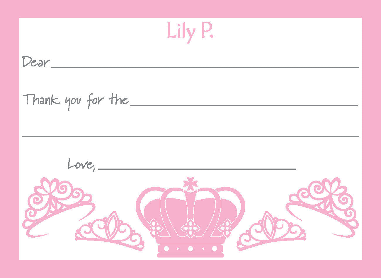 Custom Princess A6 Fill-in Flat Notes