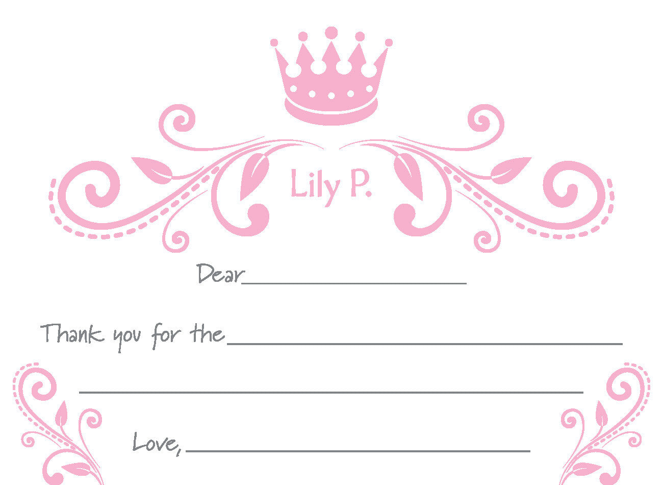 Custom Princess A6 Fill-in Flat Notes