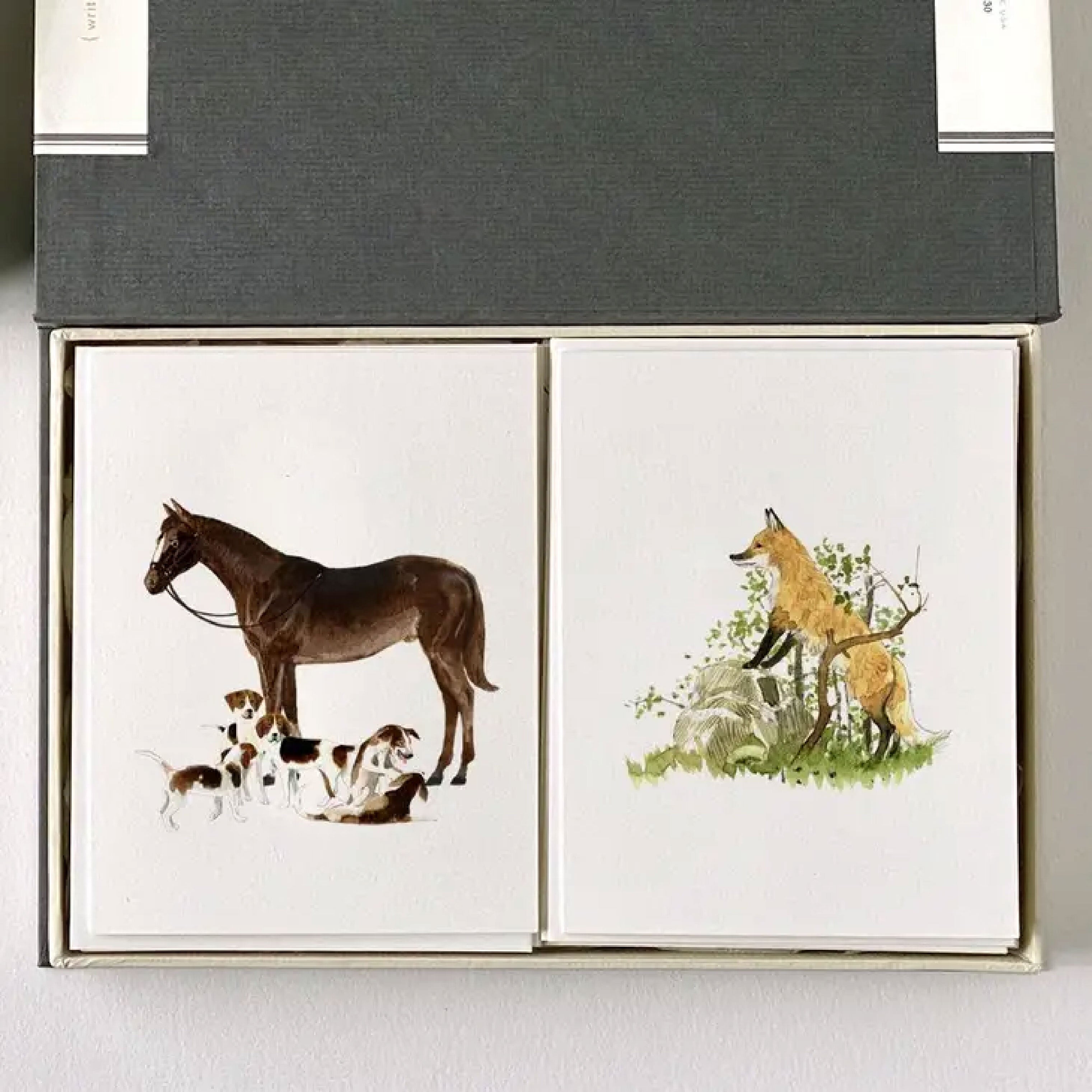 Equestrian Cast Desk Box - Couplet - Equestrian & Fox Hunting
