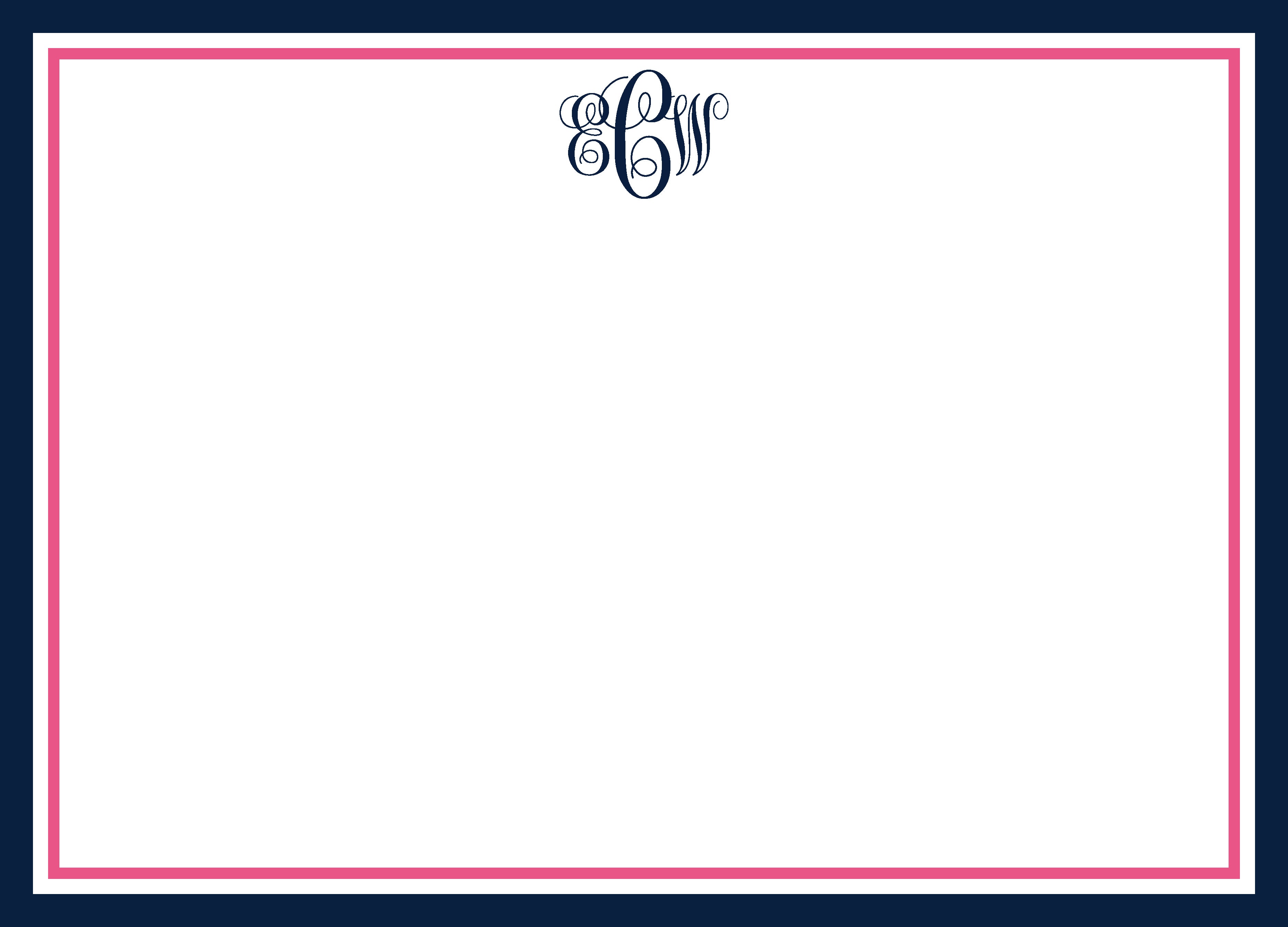 Personalized Monogram Note Cards | Elegant Double Border