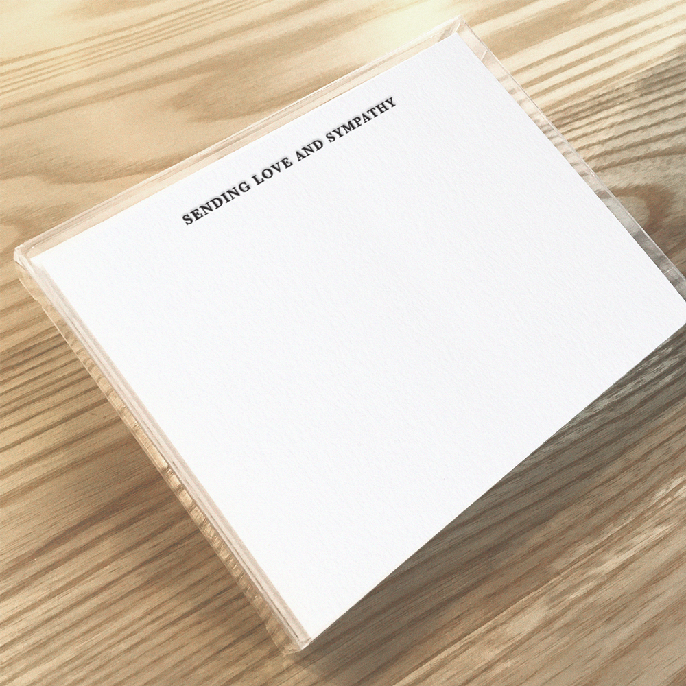 Sending Love and Sympathy | Get Well| Loss | Letterpress Boxed Note Sets
