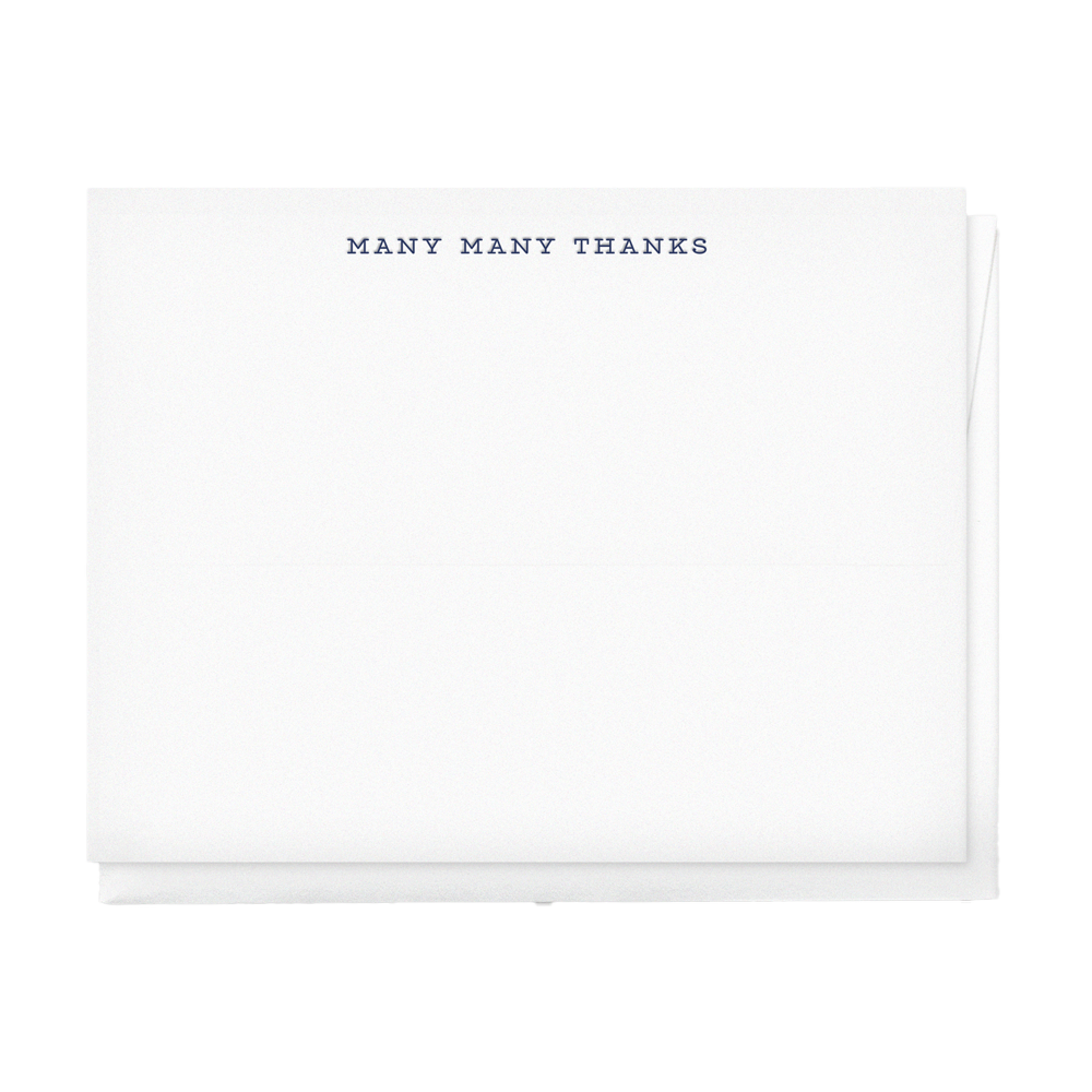 Many Many Thanks - Letterpress Boxed Thank You Note Sets