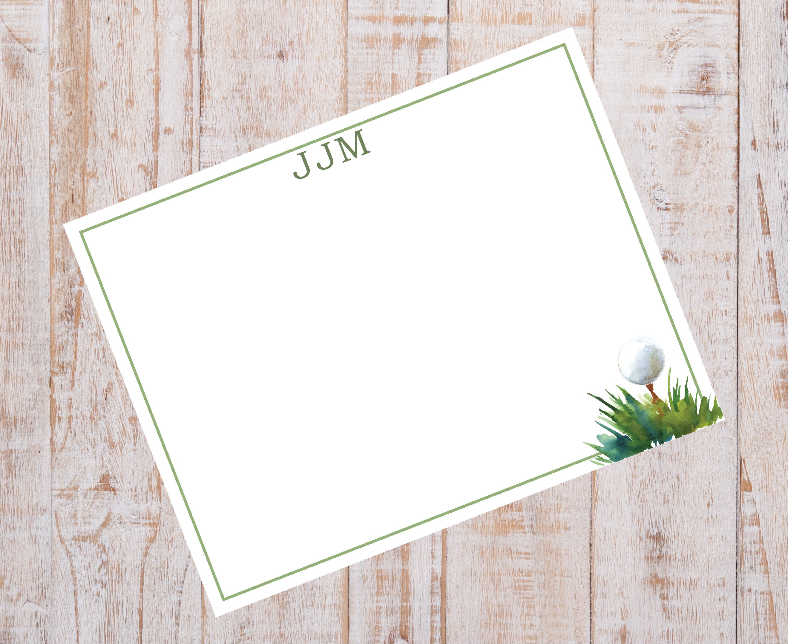 Watercolor Golf Tee Flat Note A6