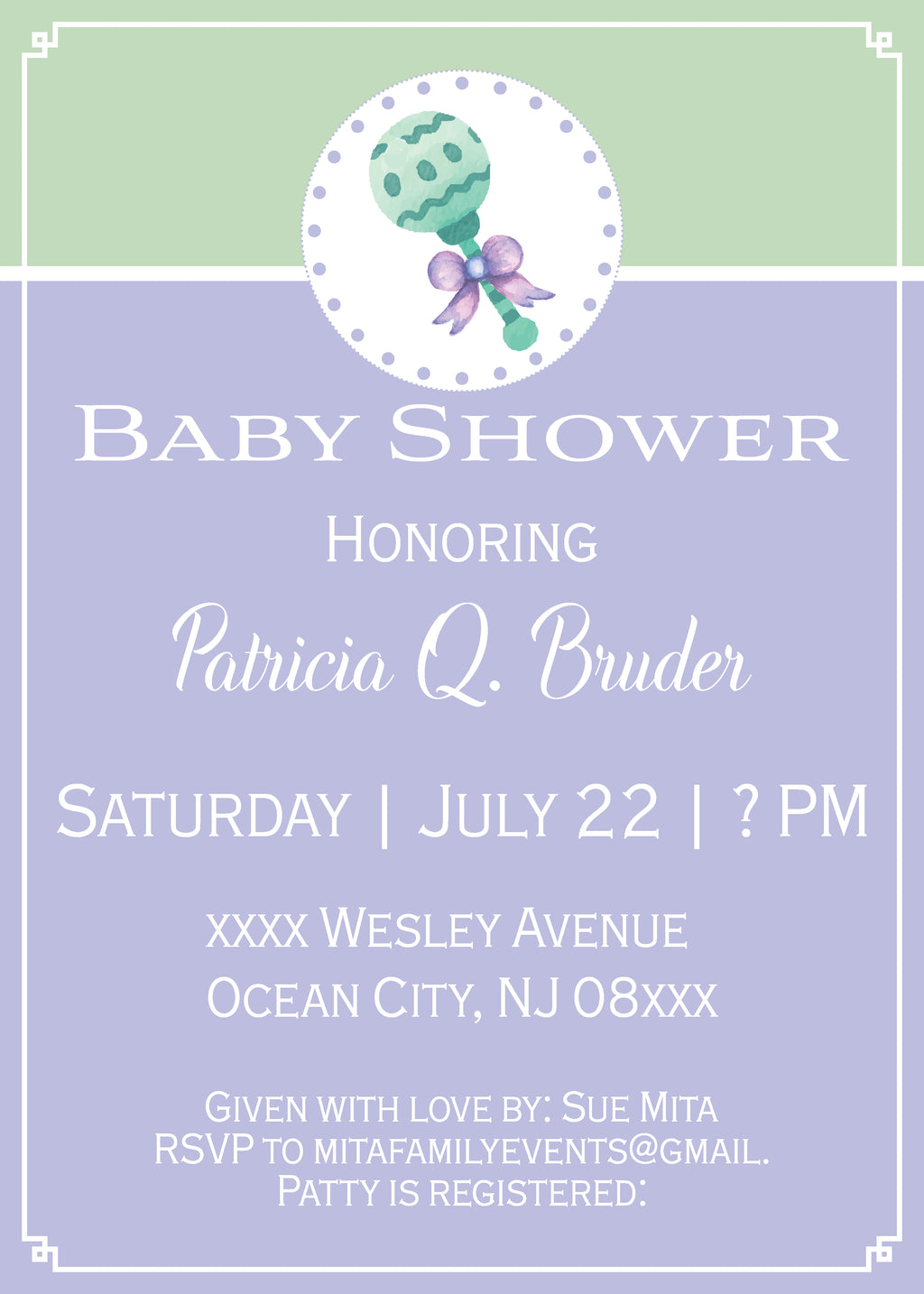 Custom A7 Invitation