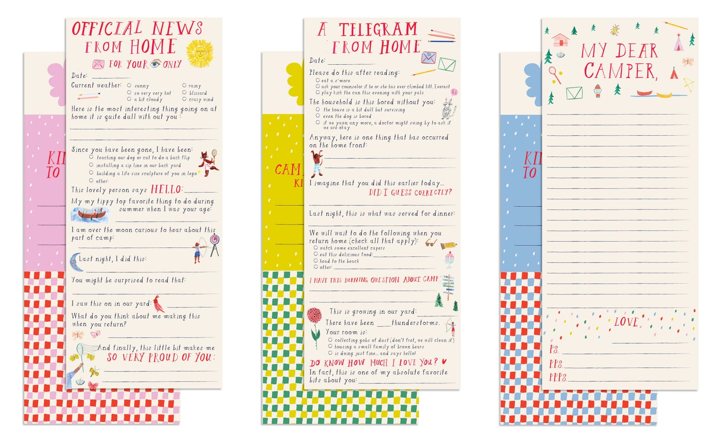 Letters from Home to Camp - Writing Set | Children Stationery
