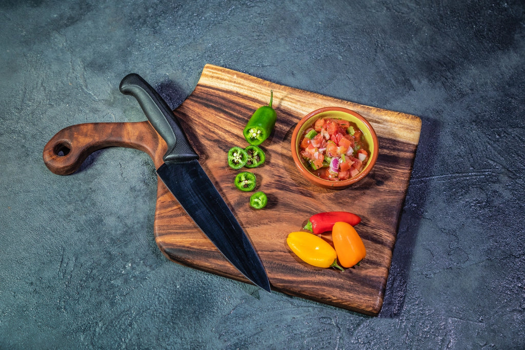 Live Edge Hardwood Cutting Board with Handle | Large