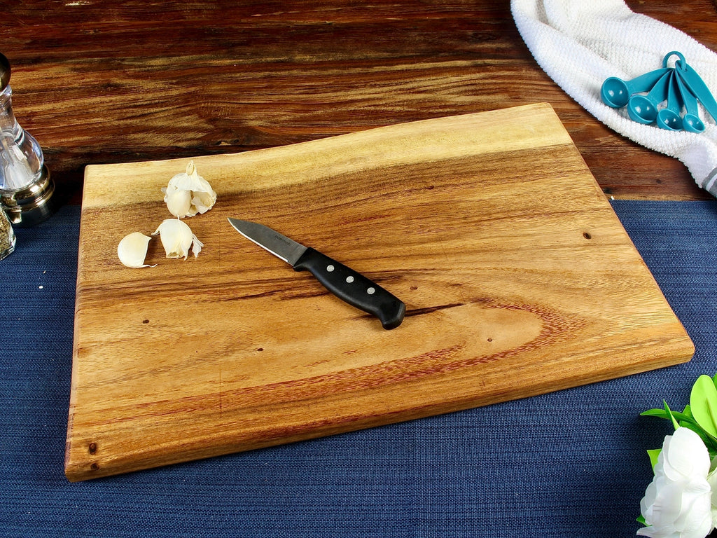 Live Edge Hardwood Square End Cutting Board | Large