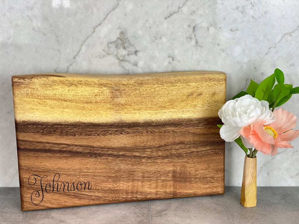 Live Edge Hardwood Square End Cutting Board | Medium