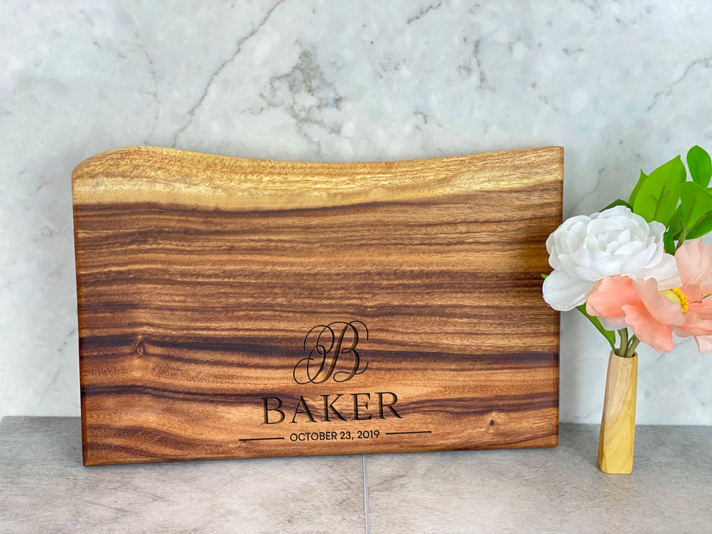 Live Edge Hardwood Square End Cutting Board | Medium