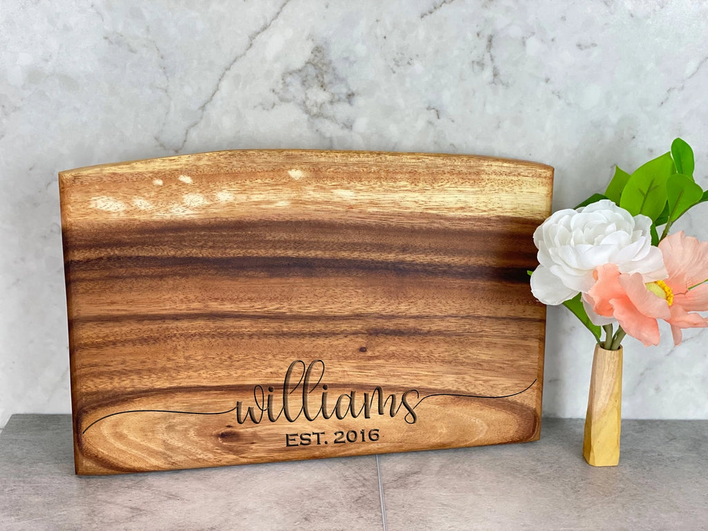 Live Edge Hardwood Square End Cutting Board | Medium