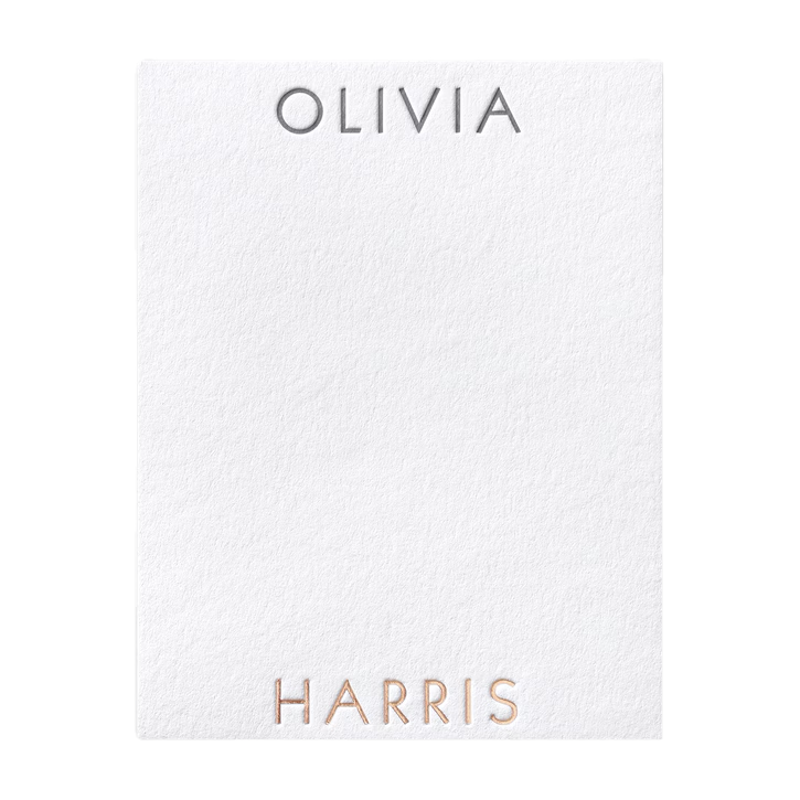 Notable Name Letterpress & Foil Flat Note Card