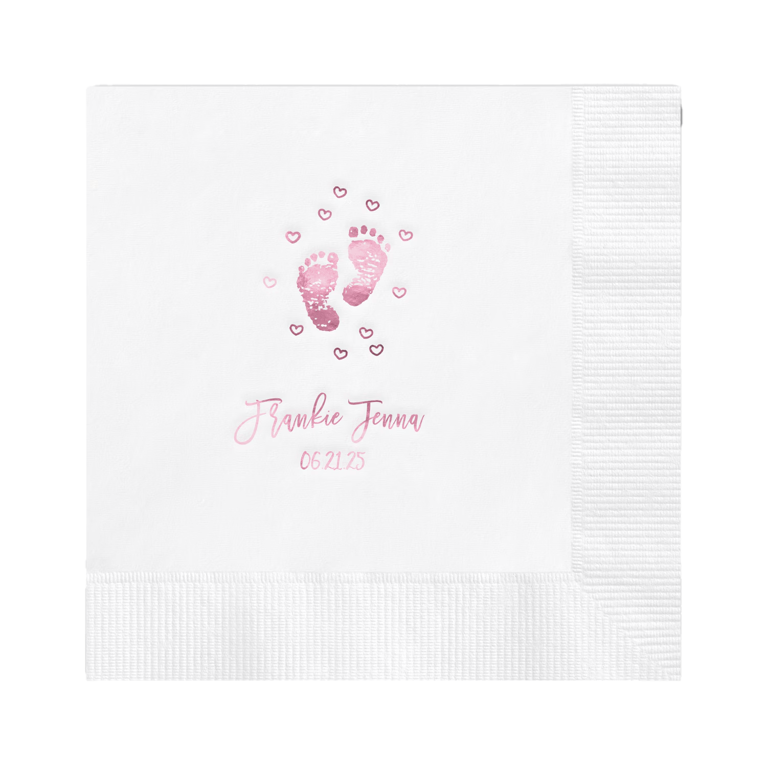 Tiny Footprints Cocktail Napkin - Baby Shower Beverage Napkin