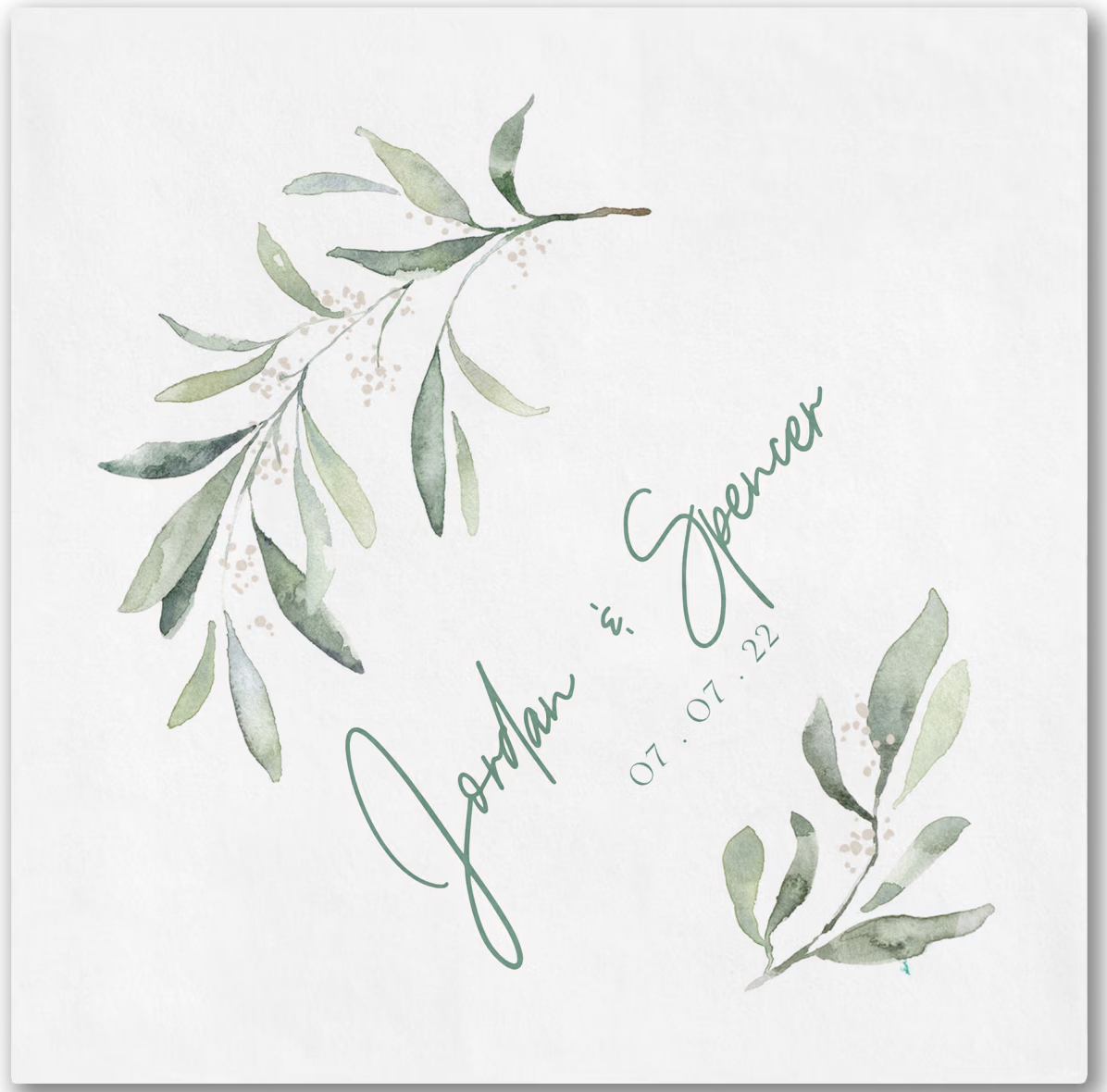 Fresh Daydream Cocktail Napkin - Wedding Shower Beverage Napkin