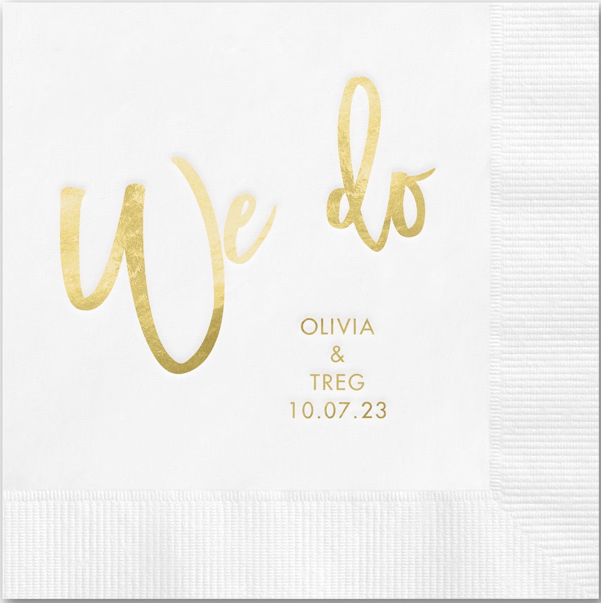 We Do Cocktail Napkin - Wedding Beverage Napkin