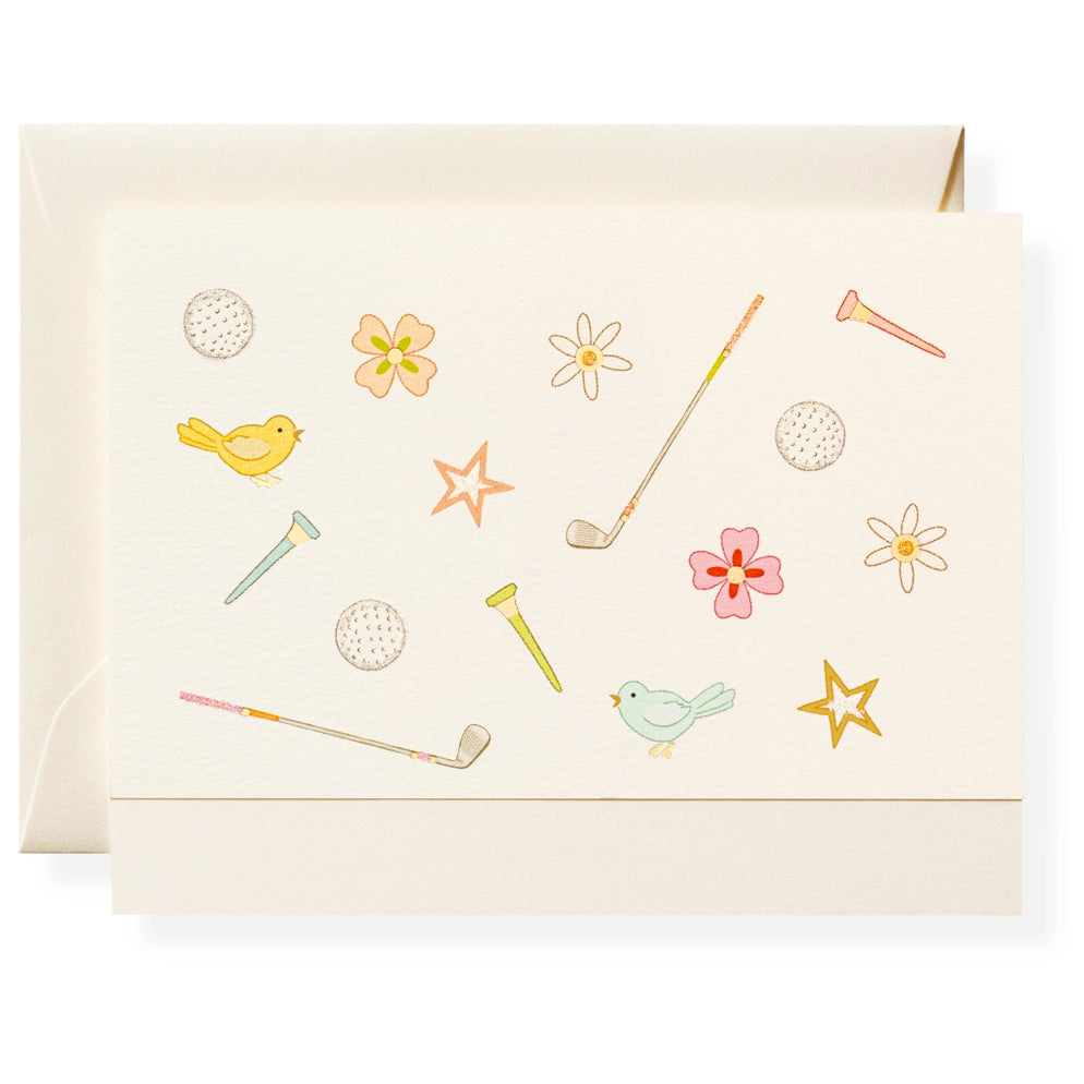 Hand Embellished Golf Note Card Box
