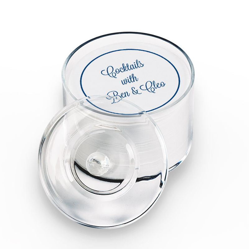 100 Letterpress Party Coasters in Elegant Holder