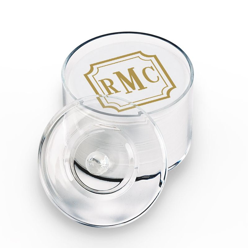 100 Letterpress Party Coasters in Elegant Holder