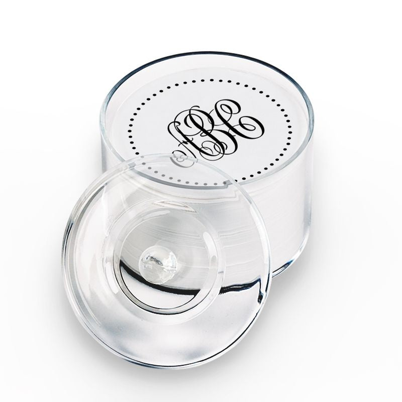 100 Letterpress Party Coasters in Elegant Holder