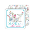 Mahjong Cocktails Mahj On and On and On| Square Coaster