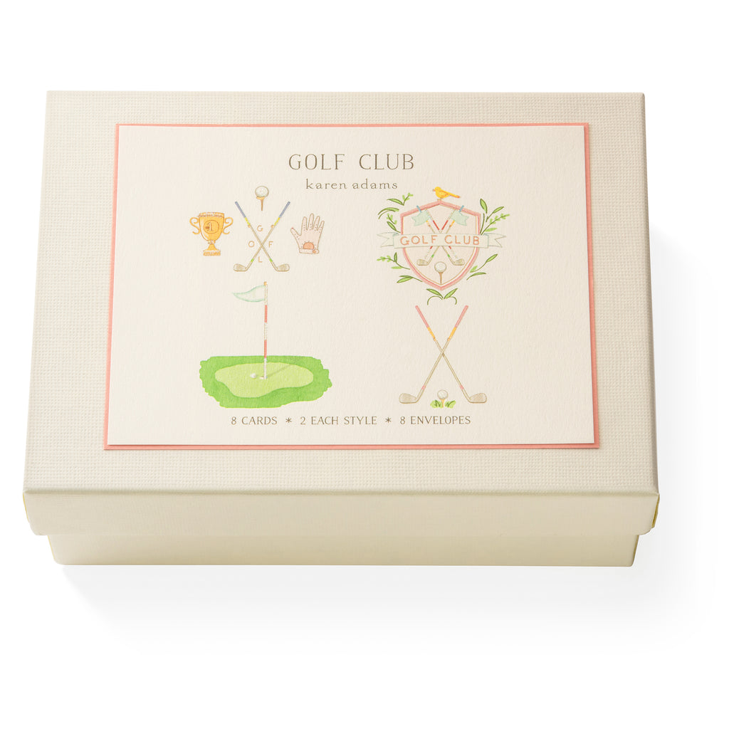 Hand Embellished Golf Club Note Card Box