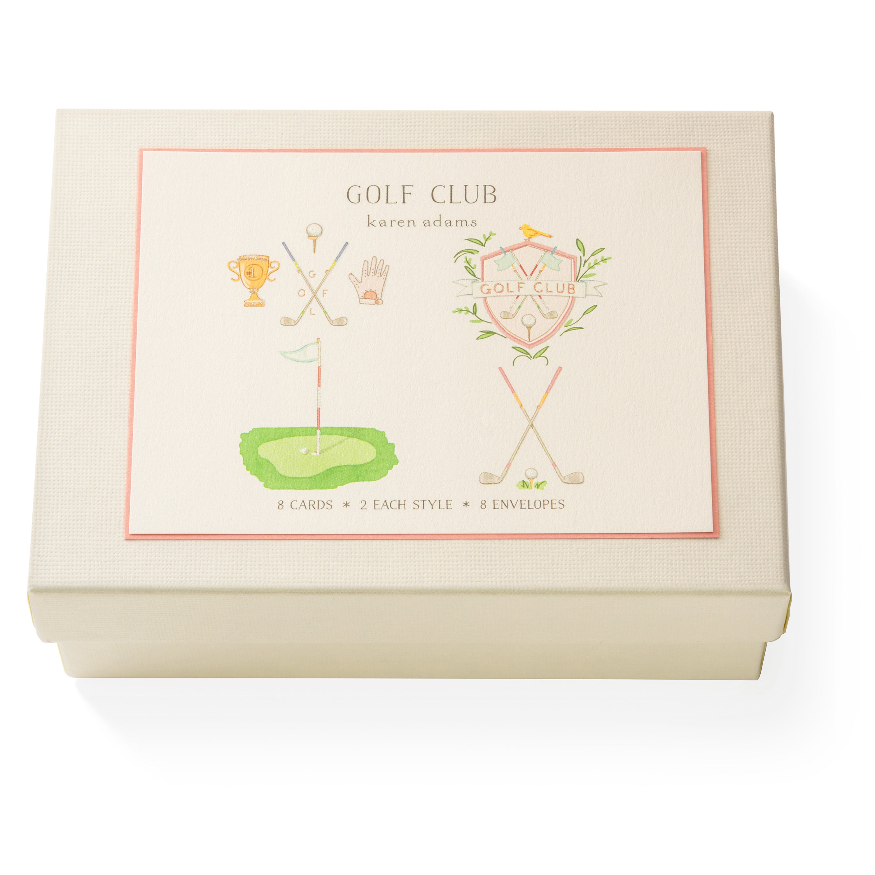 Hand Embellished Golf Club Note Card Box