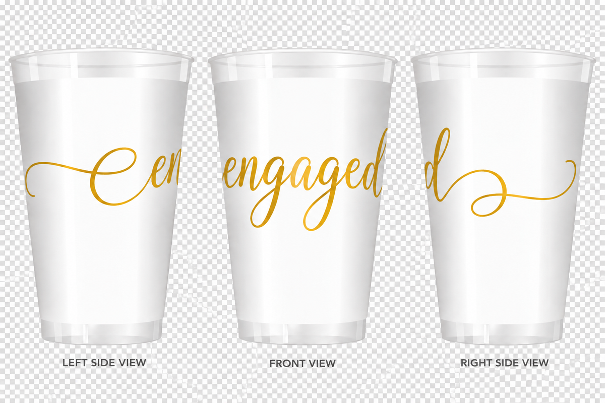 Engaged! Frost Flex Shatterproof Cups | Set of 10 | 16 oz